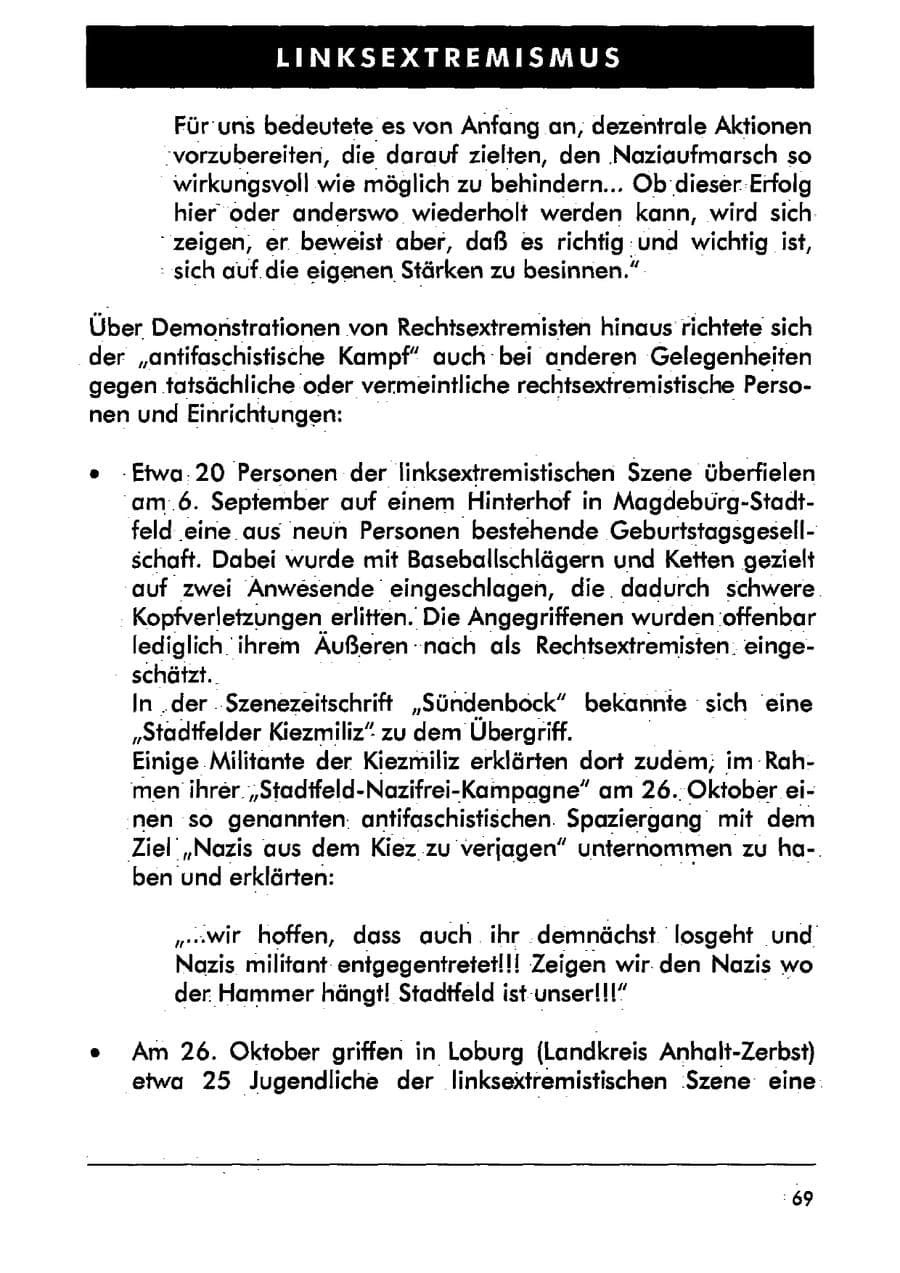 Seite 80 des Verfassungsschutzbericht 2001 Sachsen-Anhalt