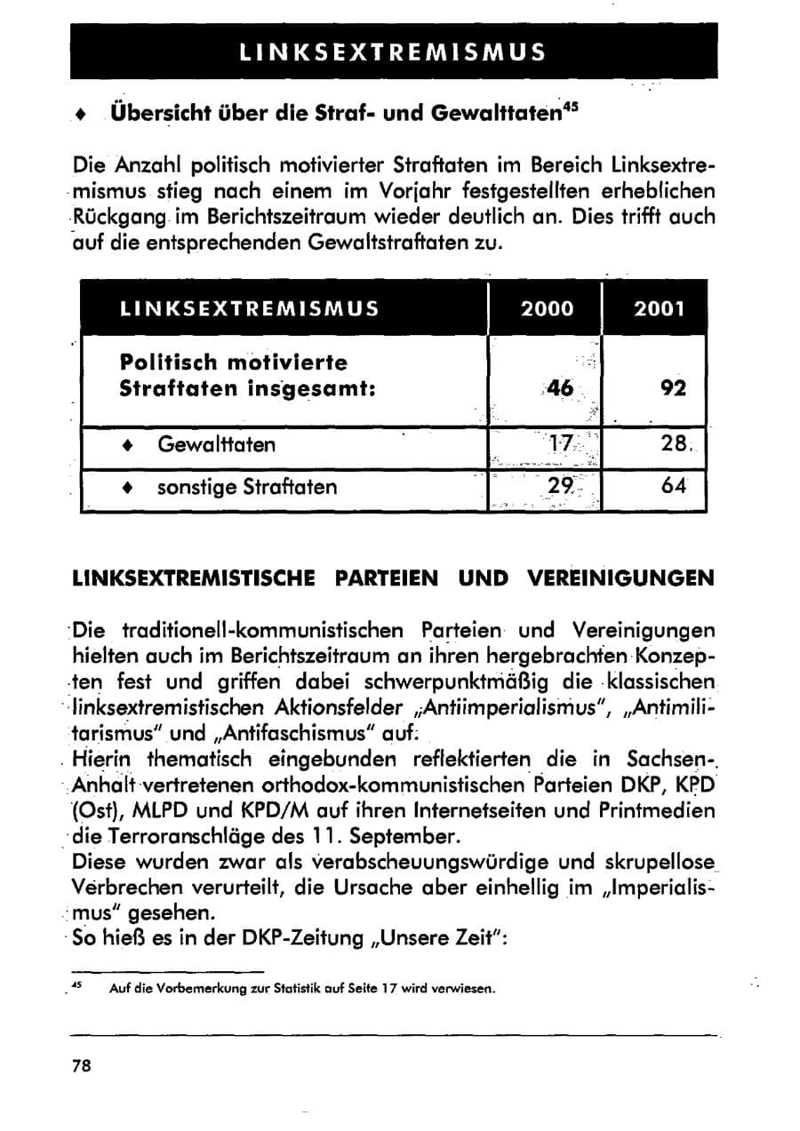 Seite 89 des Verfassungsschutzbericht 2001 Sachsen-Anhalt