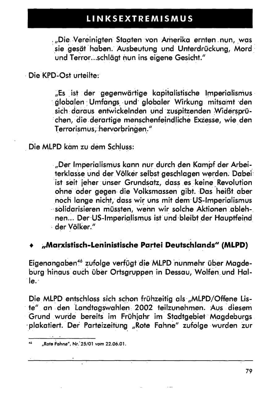 Seite 90 des Verfassungsschutzbericht 2001 Sachsen-Anhalt