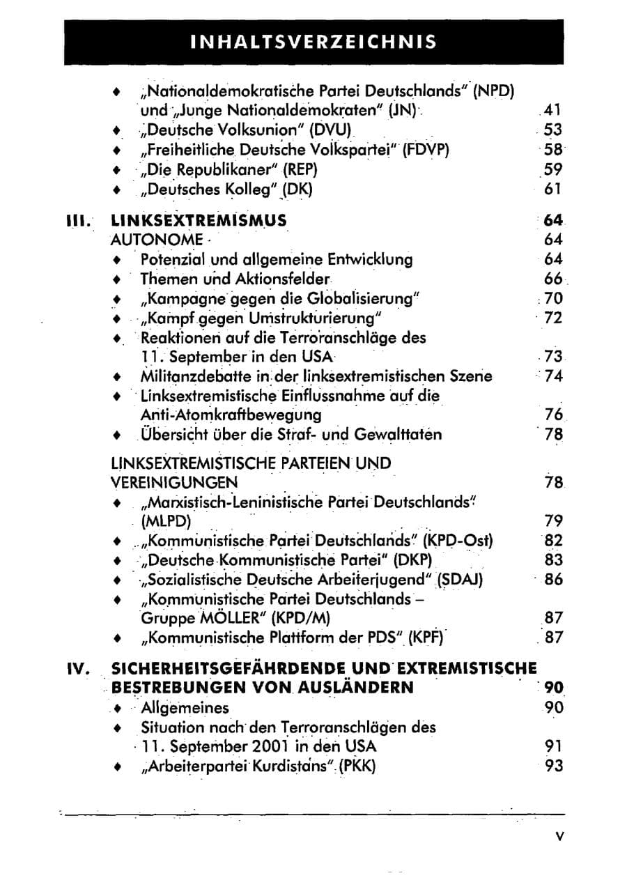 Seite 10 des Verfassungsschutzbericht 2001 Sachsen-Anhalt