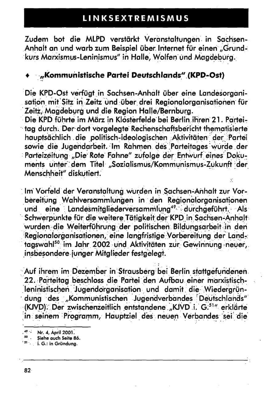 Seite 93 des Verfassungsschutzbericht 2001 Sachsen-Anhalt