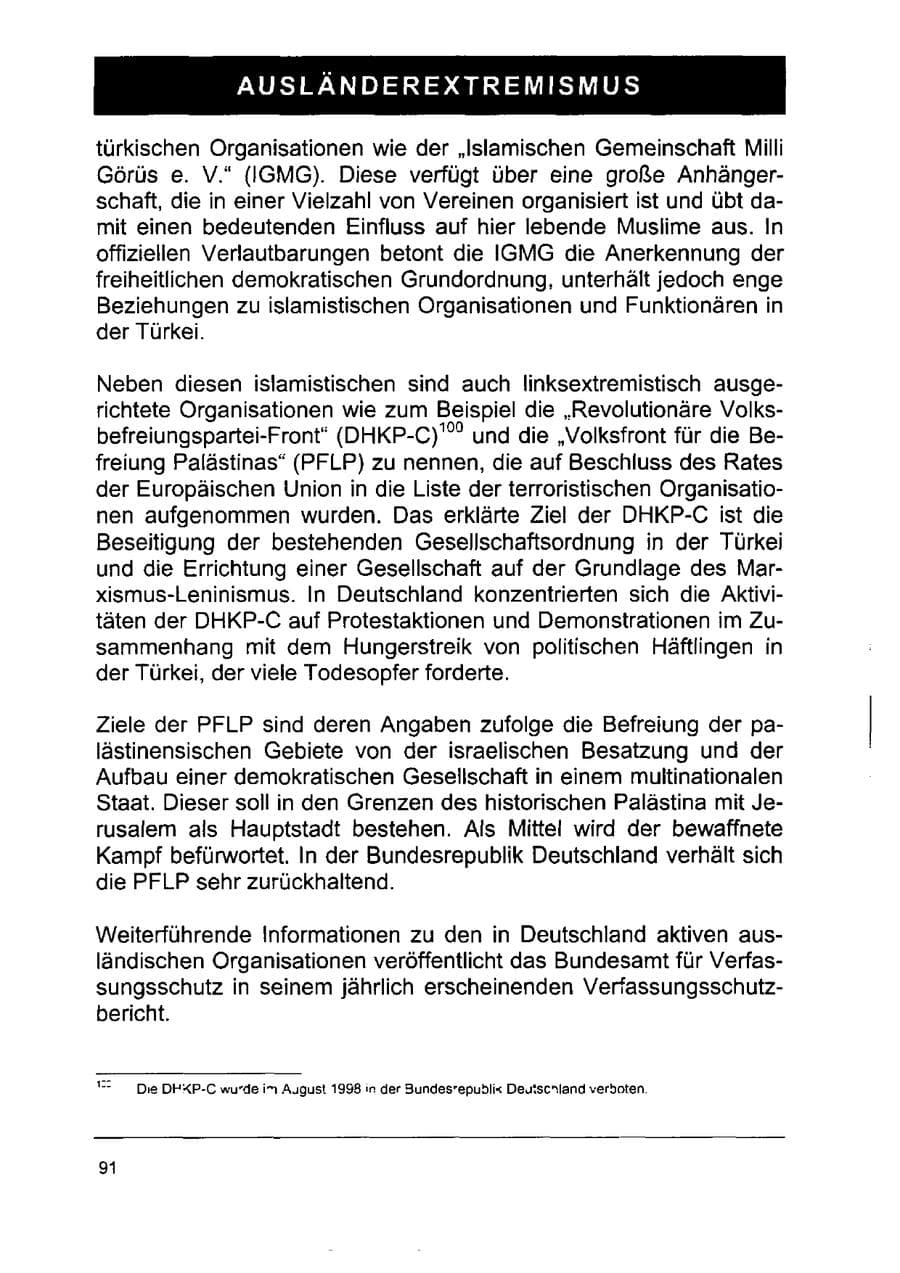Seite 105 des Verfassungsschutzbericht 2002 Sachsen-Anhalt