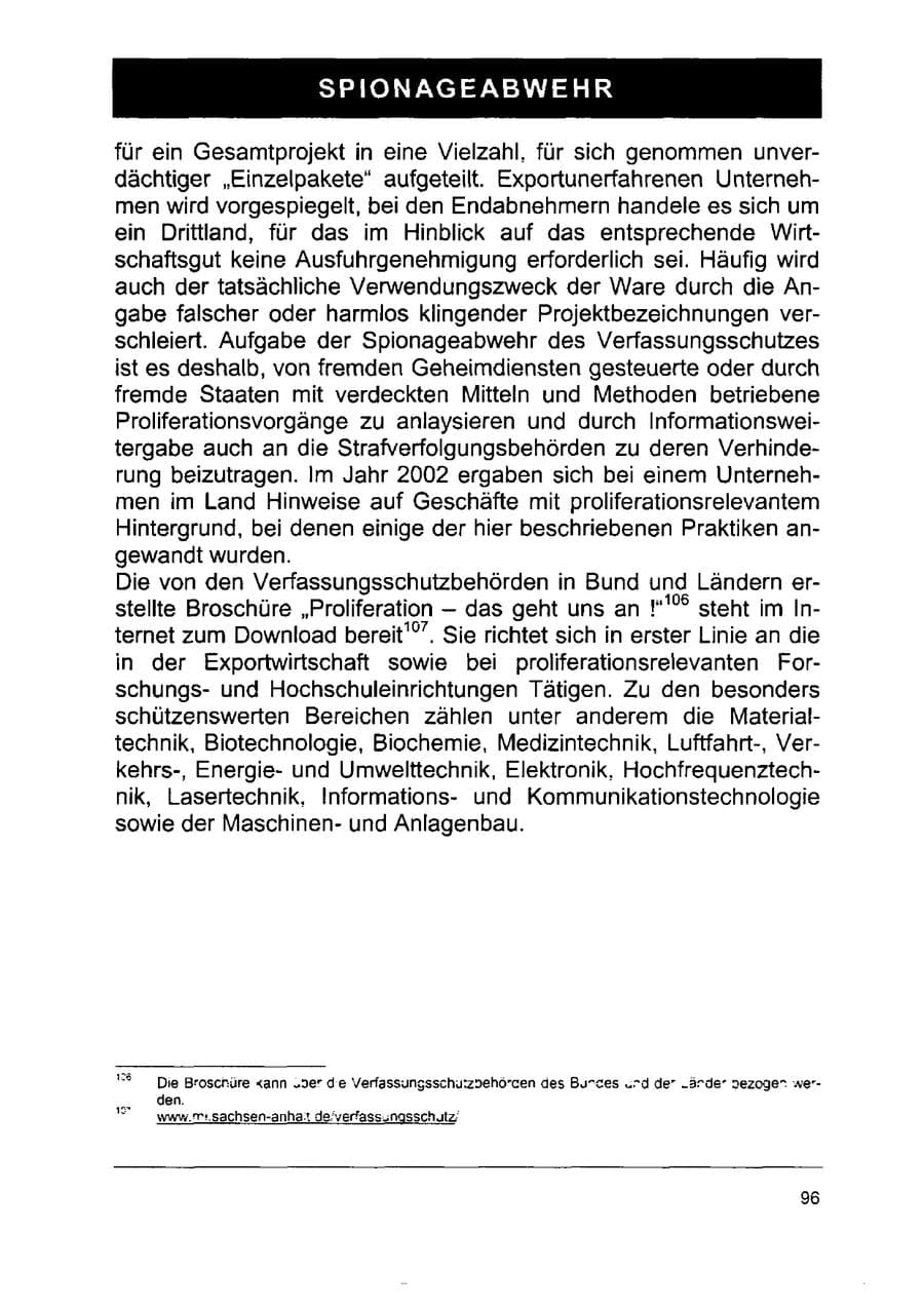 Seite 110 des Verfassungsschutzbericht 2002 Sachsen-Anhalt
