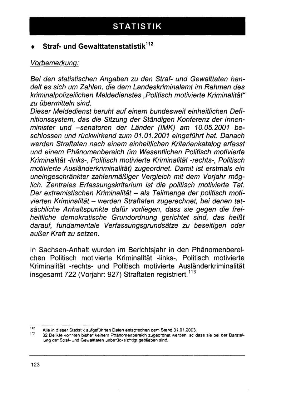 Seite 137 des Verfassungsschutzbericht 2002 Sachsen-Anhalt