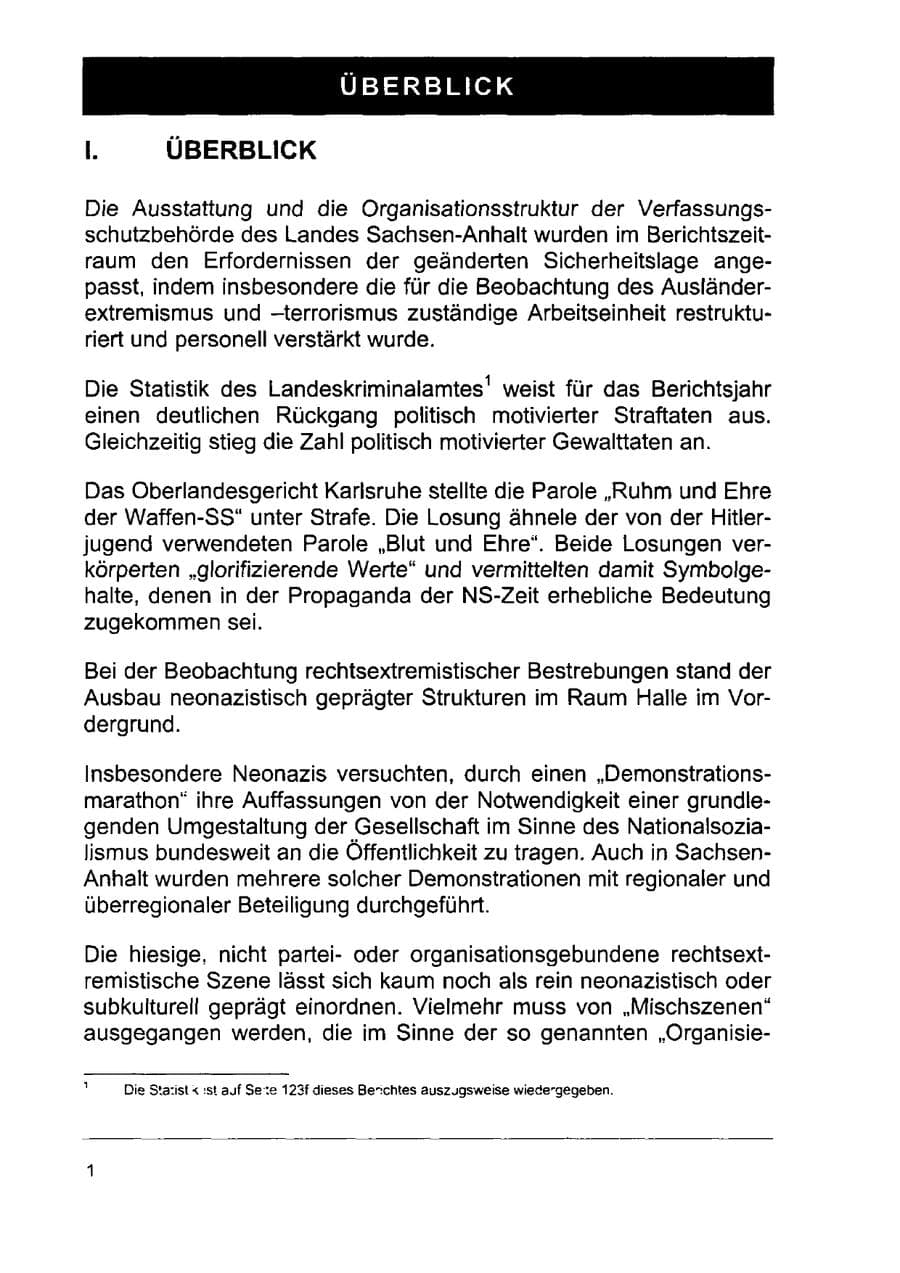 Seite 15 des Verfassungsschutzbericht 2002 Sachsen-Anhalt
