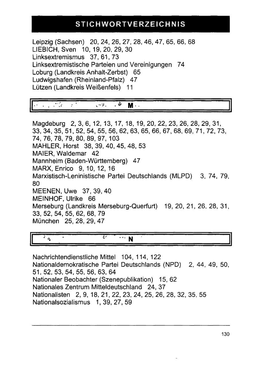 Seite 144 des Verfassungsschutzbericht 2002 Sachsen-Anhalt