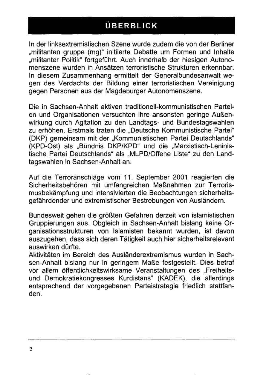 Seite 17 des Verfassungsschutzbericht 2002 Sachsen-Anhalt