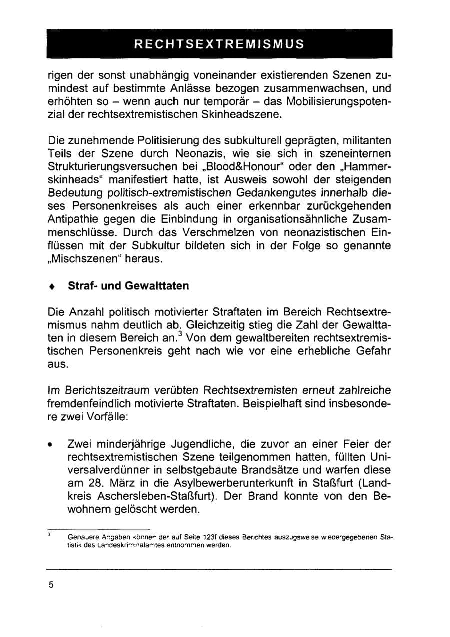 Seite 19 des Verfassungsschutzbericht 2002 Sachsen-Anhalt