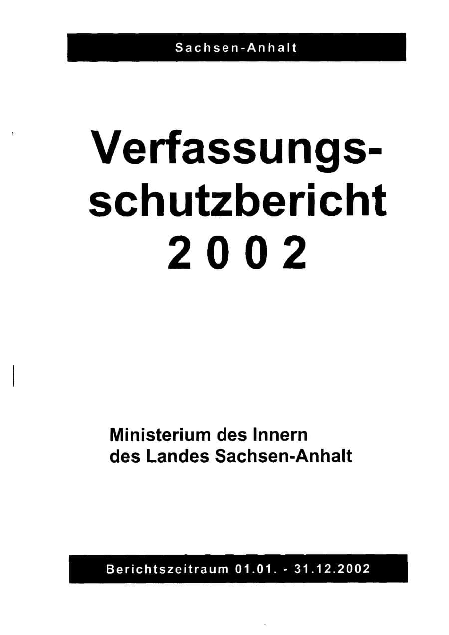 Seite 4 des Verfassungsschutzbericht 2002 Sachsen-Anhalt