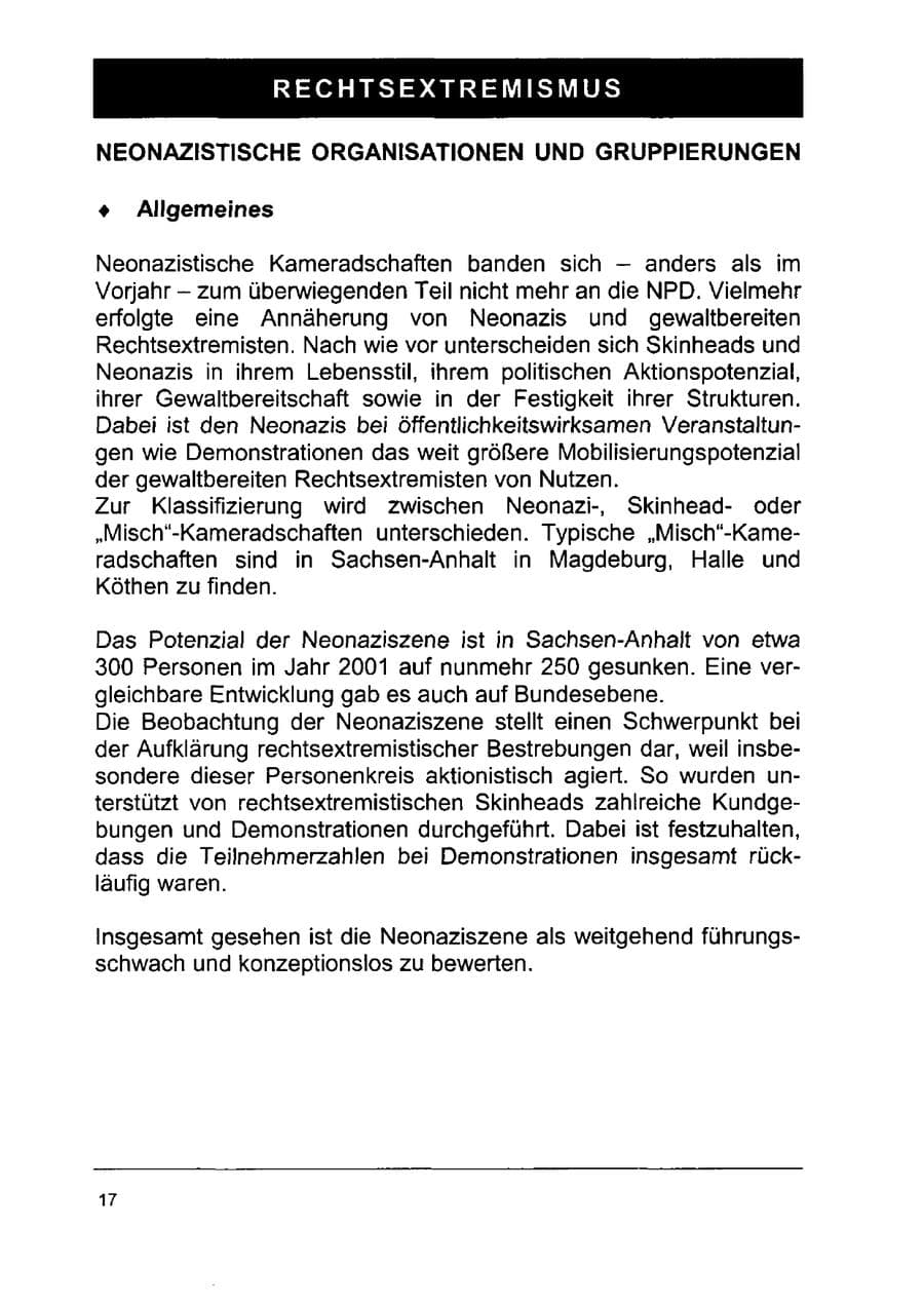 Seite 31 des Verfassungsschutzbericht 2002 Sachsen-Anhalt