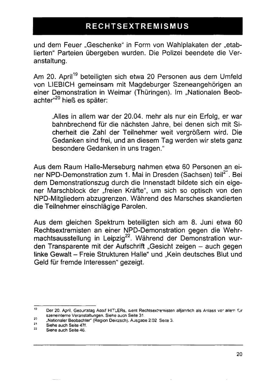 Seite 34 des Verfassungsschutzbericht 2002 Sachsen-Anhalt