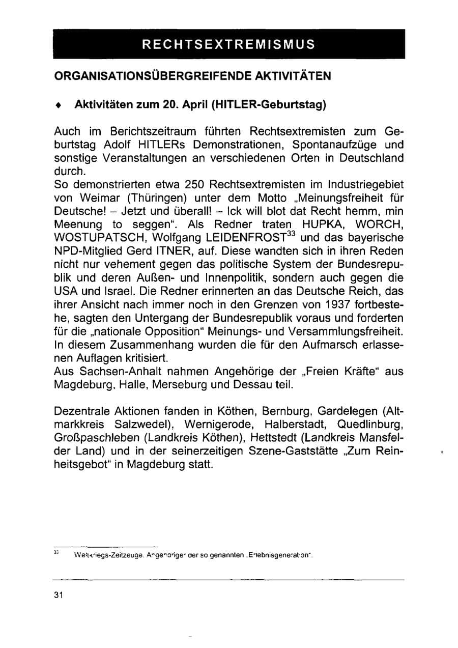 Seite 45 des Verfassungsschutzbericht 2002 Sachsen-Anhalt