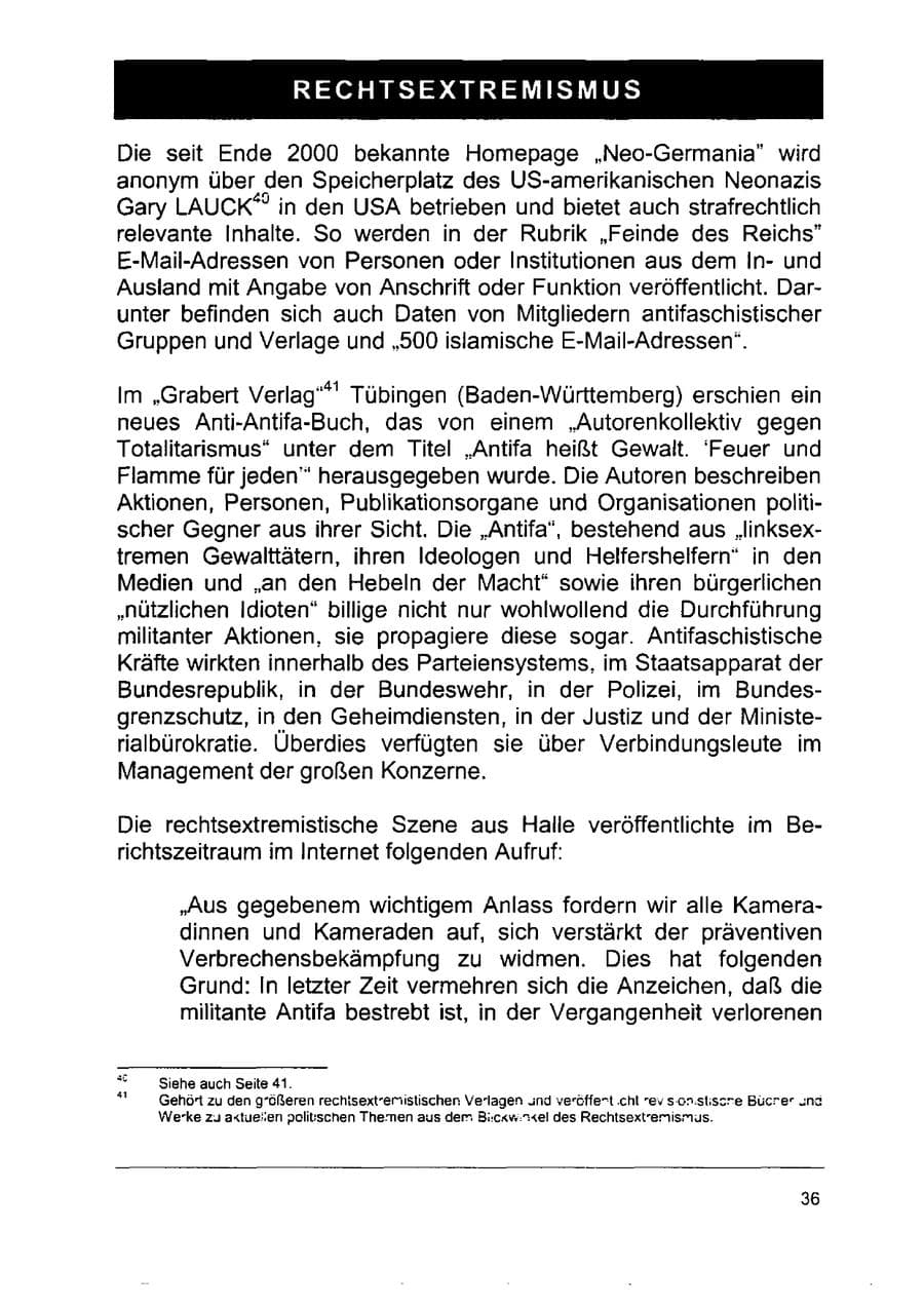 Seite 50 des Verfassungsschutzbericht 2002 Sachsen-Anhalt