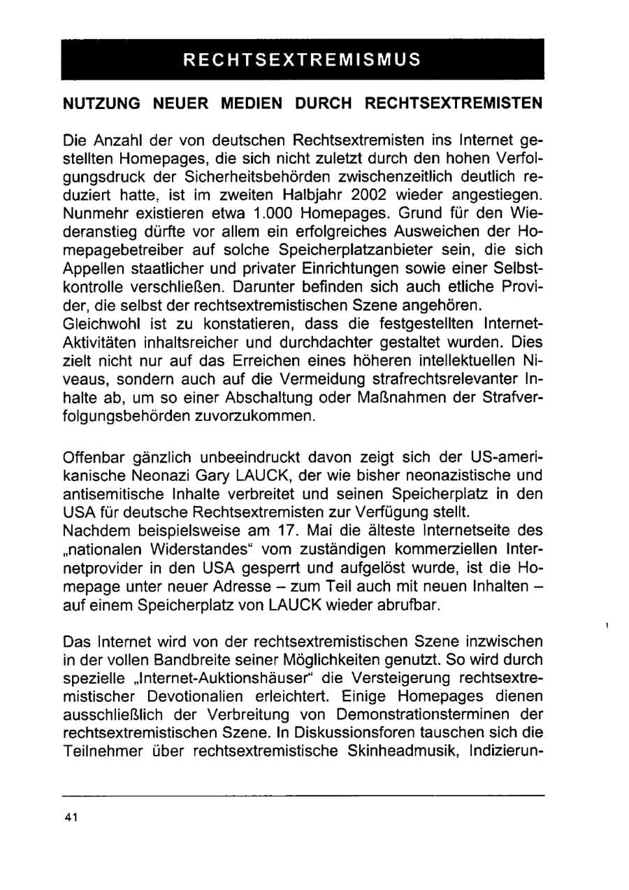 Seite 55 des Verfassungsschutzbericht 2002 Sachsen-Anhalt