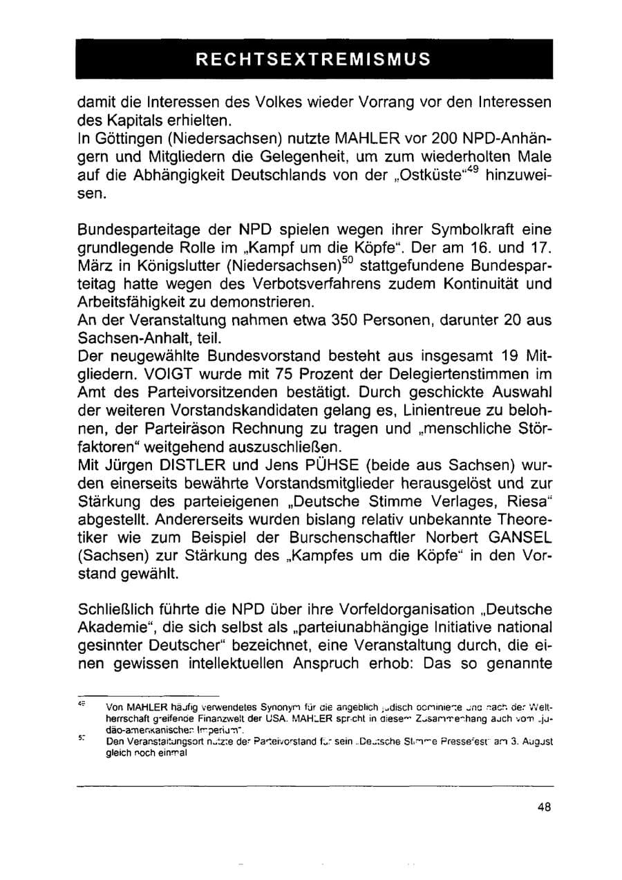 Seite 62 des Verfassungsschutzbericht 2002 Sachsen-Anhalt