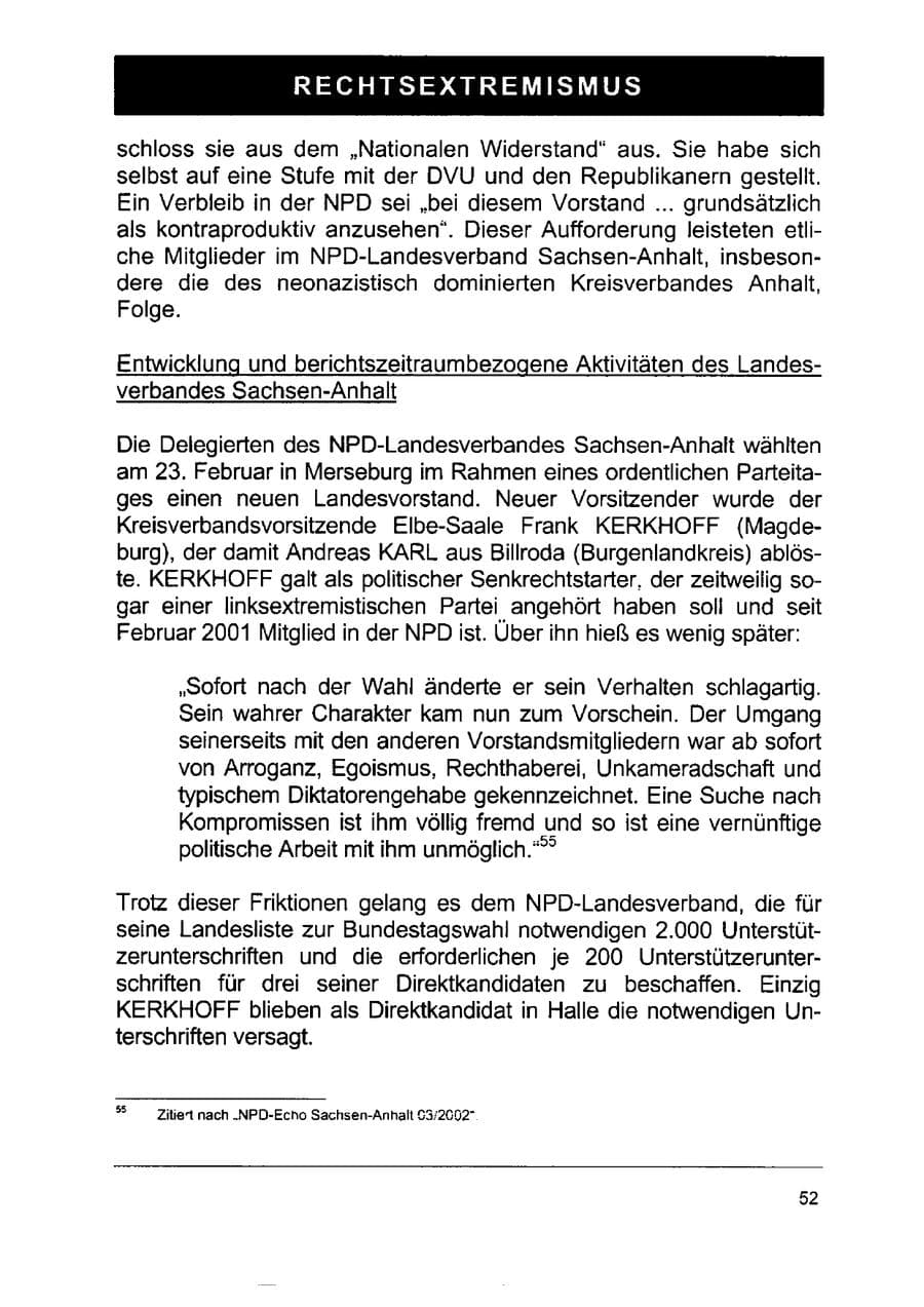 Seite 66 des Verfassungsschutzbericht 2002 Sachsen-Anhalt