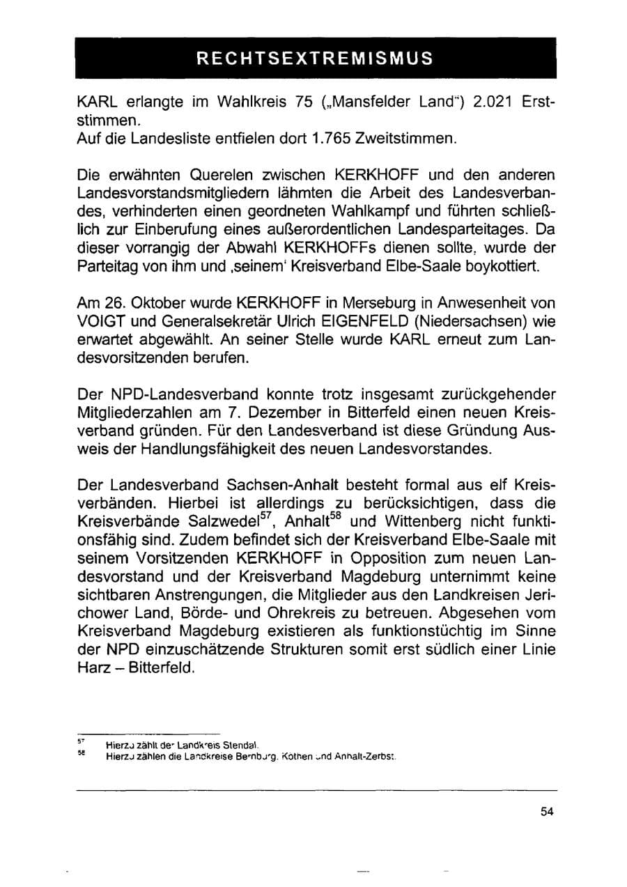Seite 68 des Verfassungsschutzbericht 2002 Sachsen-Anhalt