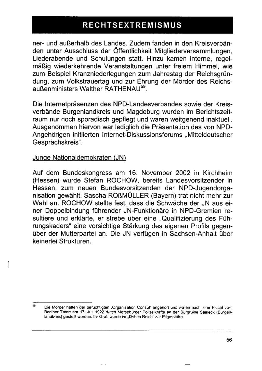 Seite 70 des Verfassungsschutzbericht 2002 Sachsen-Anhalt
