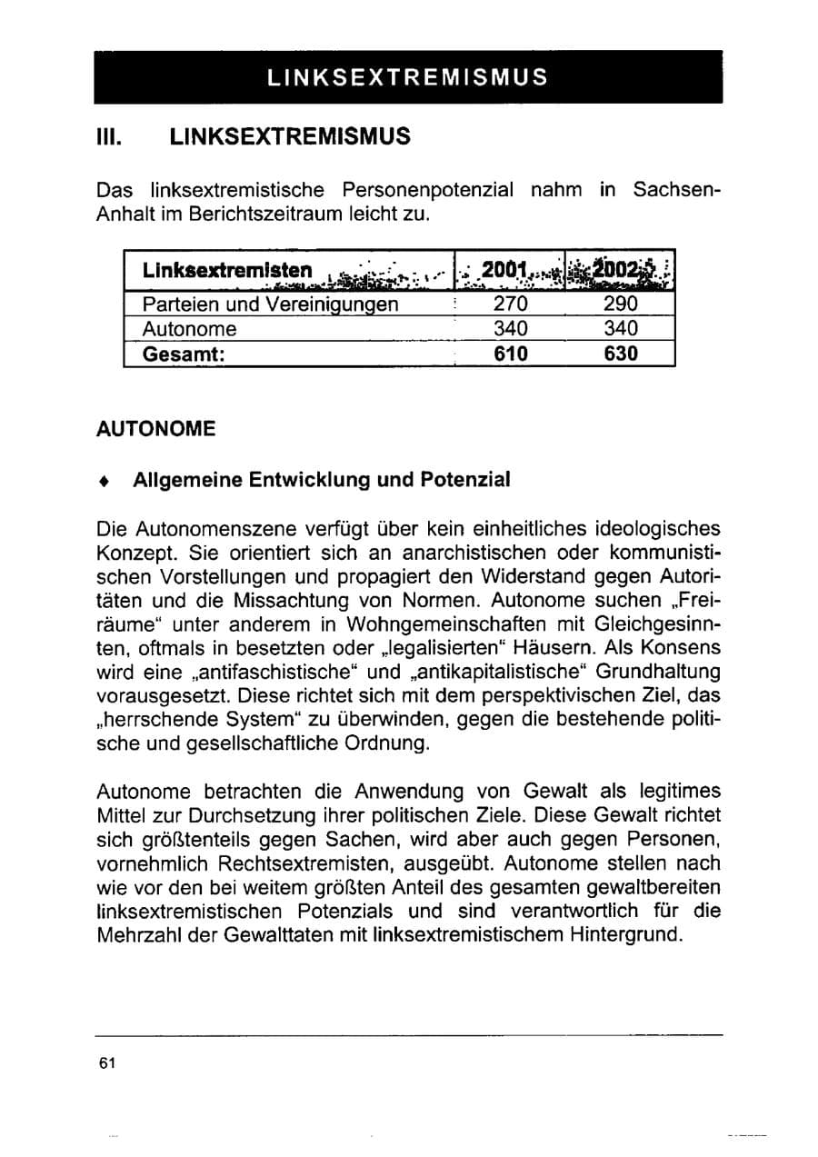 Seite 75 des Verfassungsschutzbericht 2002 Sachsen-Anhalt