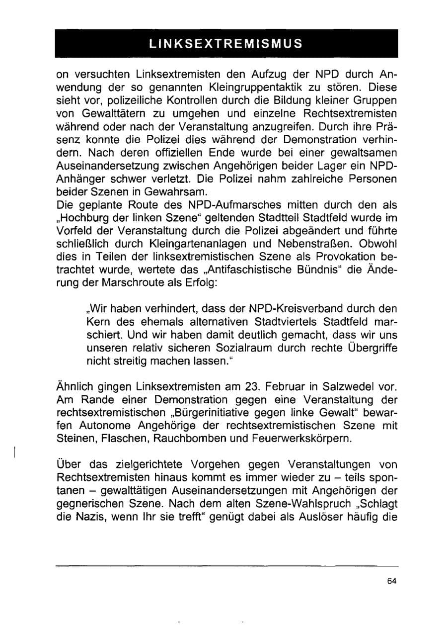 Seite 78 des Verfassungsschutzbericht 2002 Sachsen-Anhalt