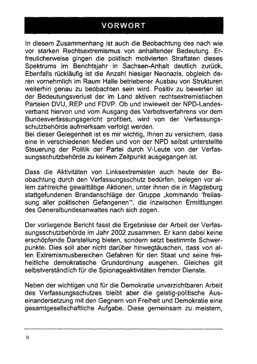 Seite 9 des Verfassungsschutzbericht 2002 Sachsen-Anhalt