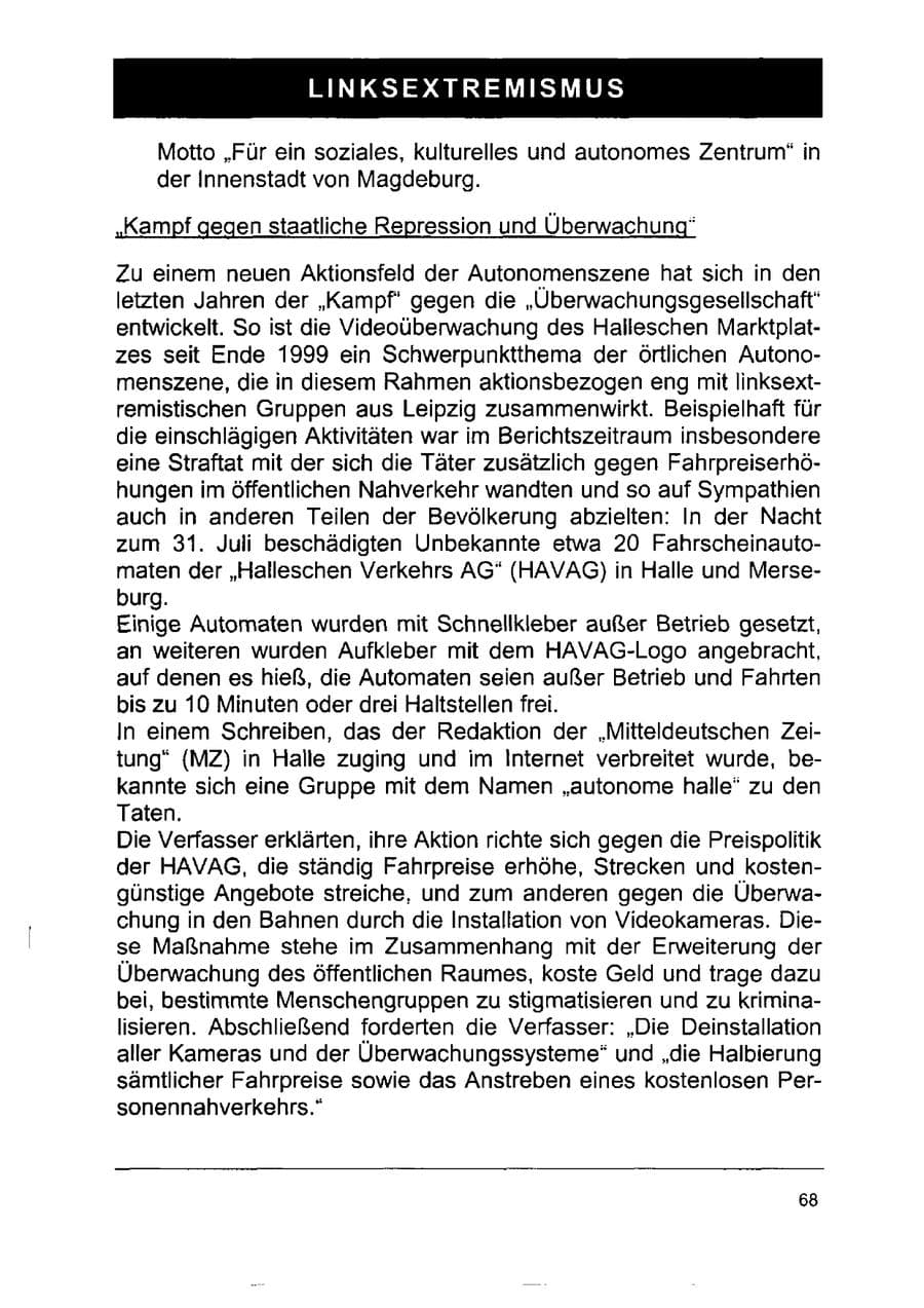 Seite 82 des Verfassungsschutzbericht 2002 Sachsen-Anhalt