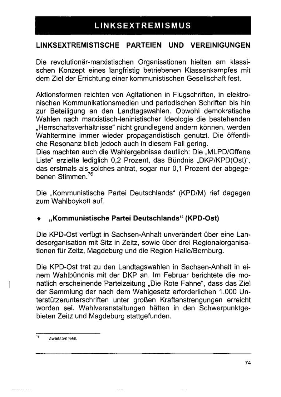Seite 88 des Verfassungsschutzbericht 2002 Sachsen-Anhalt