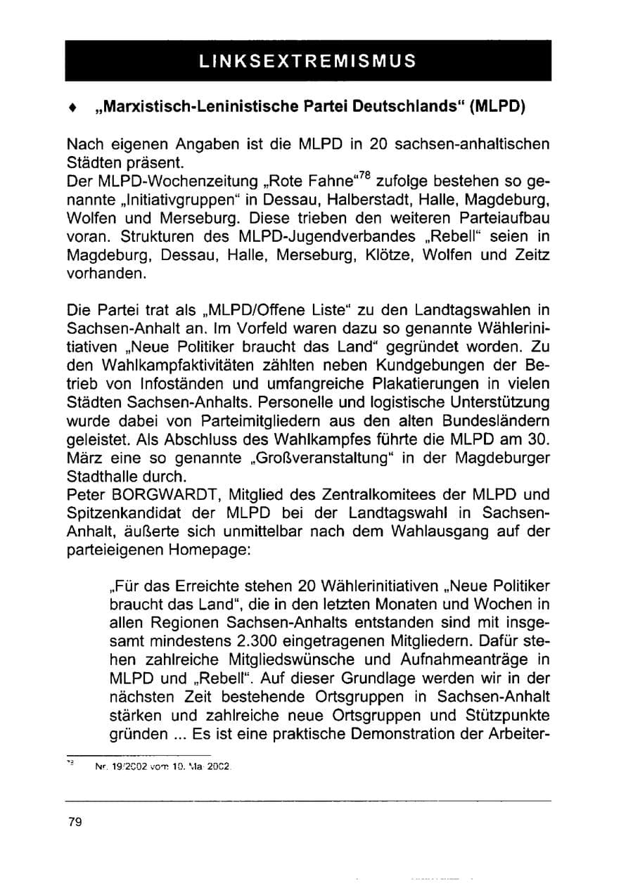 Seite 93 des Verfassungsschutzbericht 2002 Sachsen-Anhalt