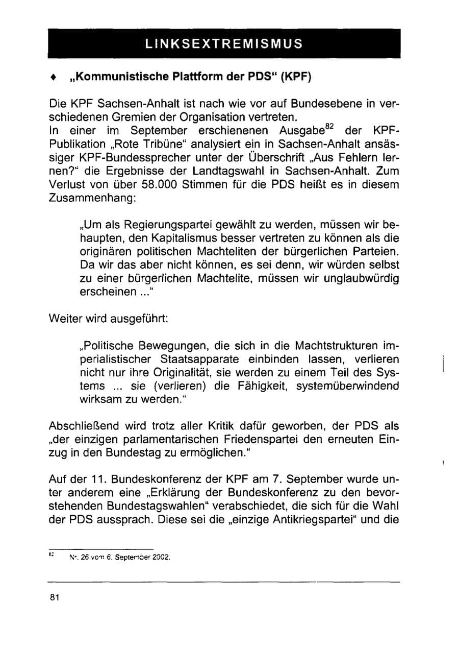 Seite 95 des Verfassungsschutzbericht 2002 Sachsen-Anhalt