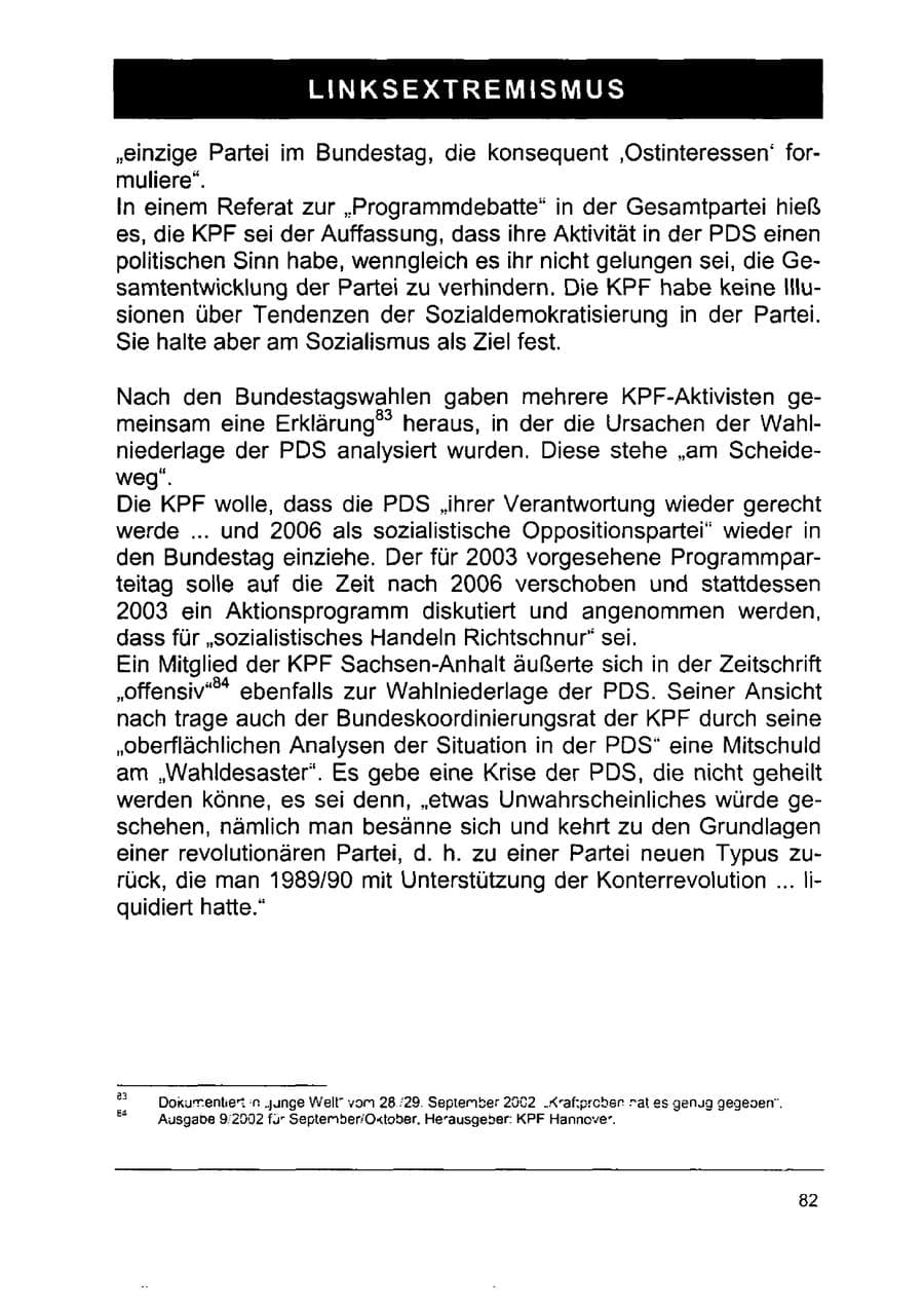 Seite 96 des Verfassungsschutzbericht 2002 Sachsen-Anhalt