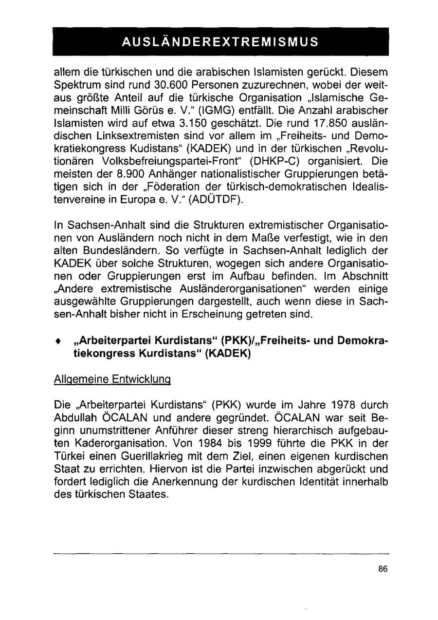 Seite 100 des Verfassungsschutzbericht 2002 Sachsen-Anhalt