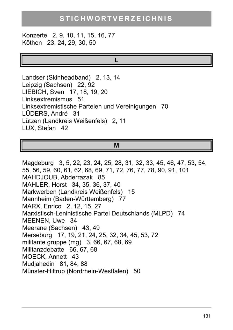 Seite 140 des Verfassungsschutzbericht 2003 Sachsen-Anhalt