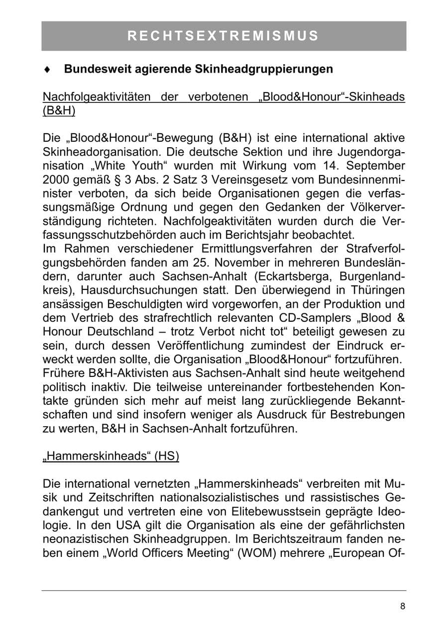 Seite 17 des Verfassungsschutzbericht 2003 Sachsen-Anhalt