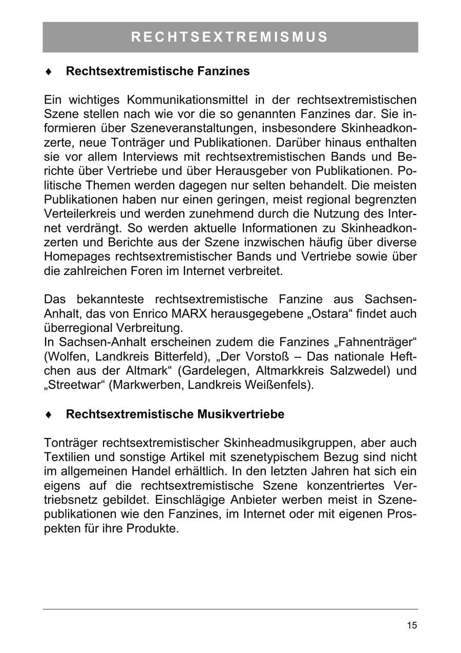 Seite 24 des Verfassungsschutzbericht 2003 Sachsen-Anhalt
