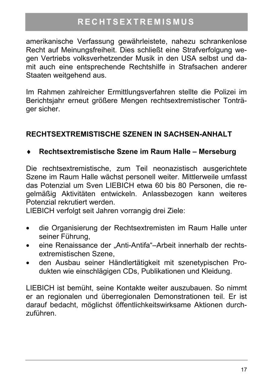 Seite 26 des Verfassungsschutzbericht 2003 Sachsen-Anhalt
