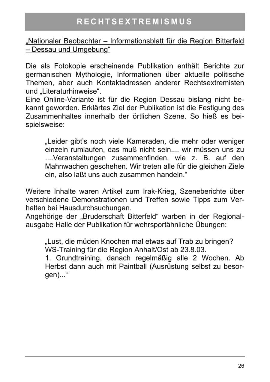 Seite 35 des Verfassungsschutzbericht 2003 Sachsen-Anhalt