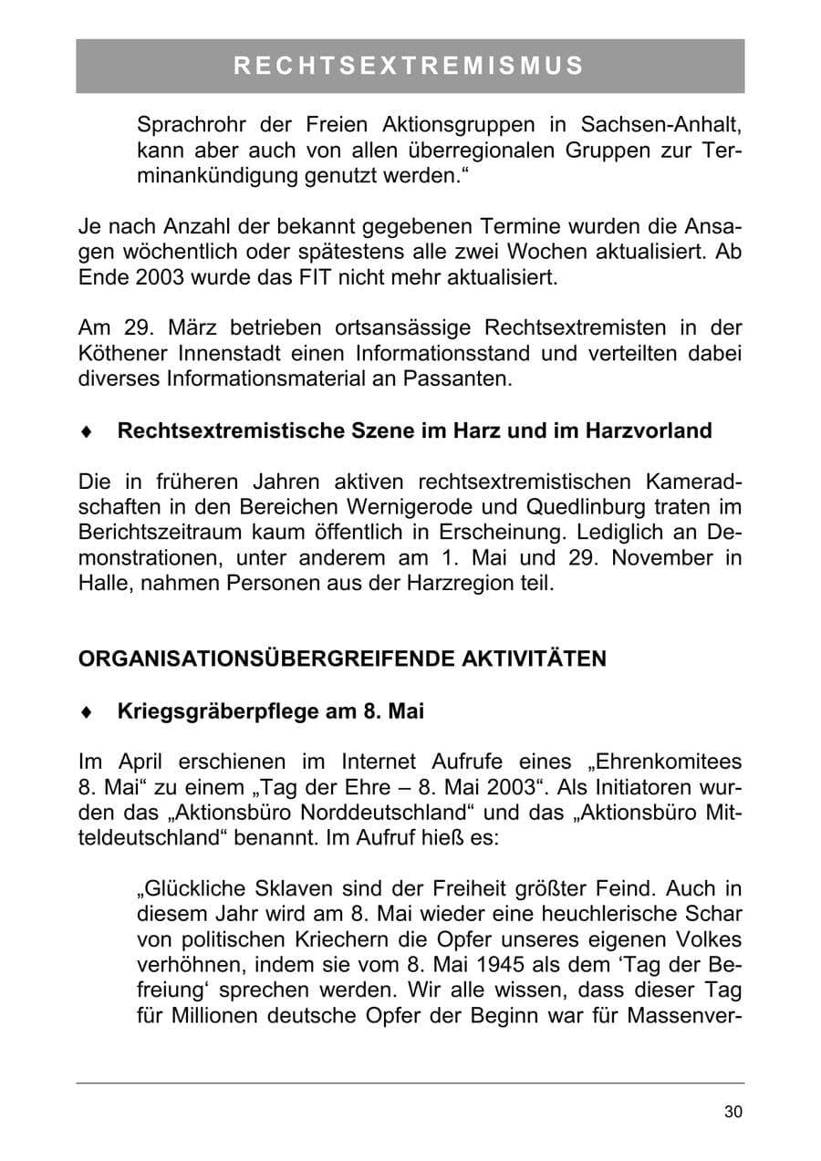 Seite 39 des Verfassungsschutzbericht 2003 Sachsen-Anhalt