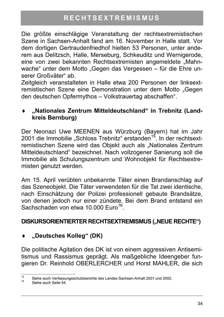 Seite 43 des Verfassungsschutzbericht 2003 Sachsen-Anhalt