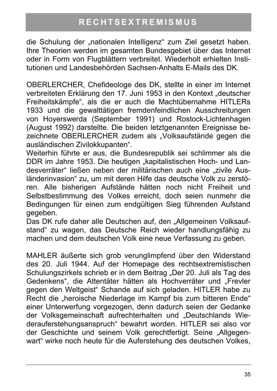 Seite 44 des Verfassungsschutzbericht 2003 Sachsen-Anhalt