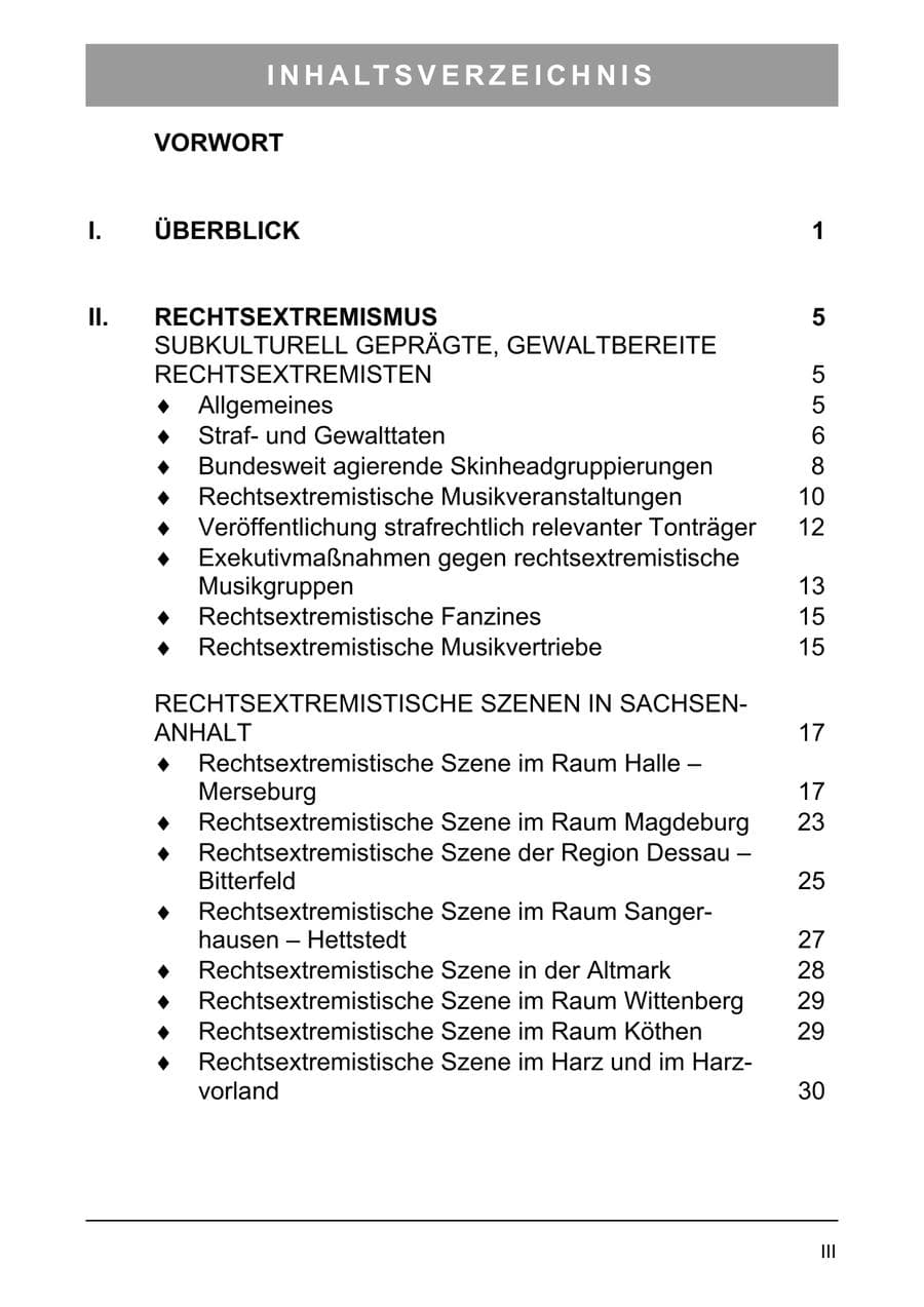 Seite 6 des Verfassungsschutzbericht 2003 Sachsen-Anhalt