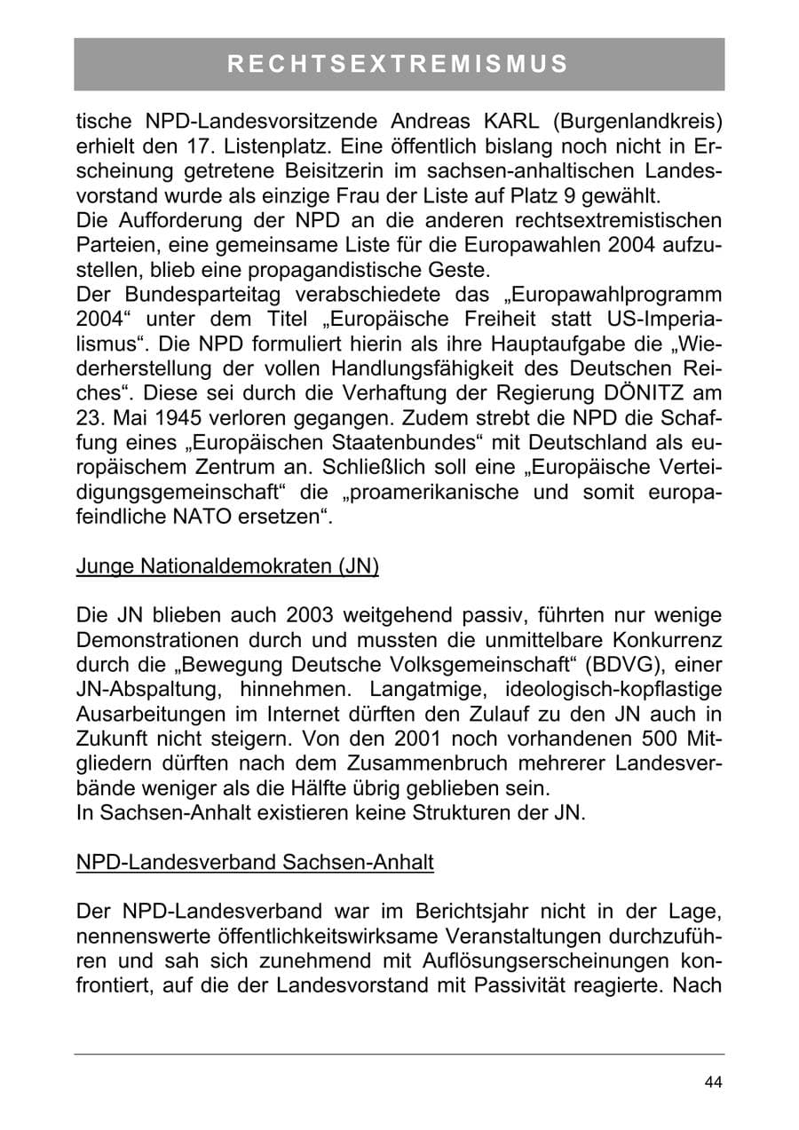 Seite 53 des Verfassungsschutzbericht 2003 Sachsen-Anhalt