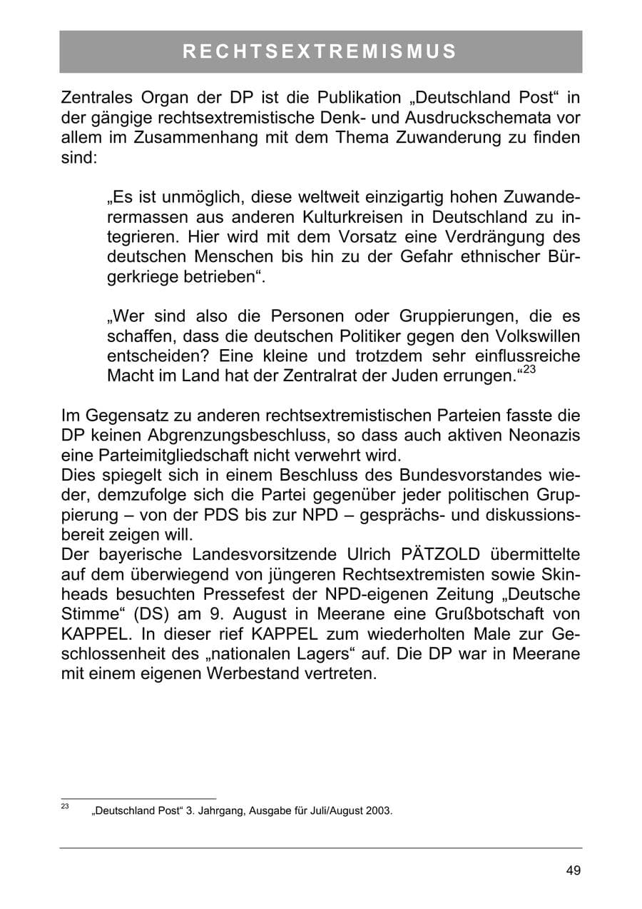 Seite 58 des Verfassungsschutzbericht 2003 Sachsen-Anhalt