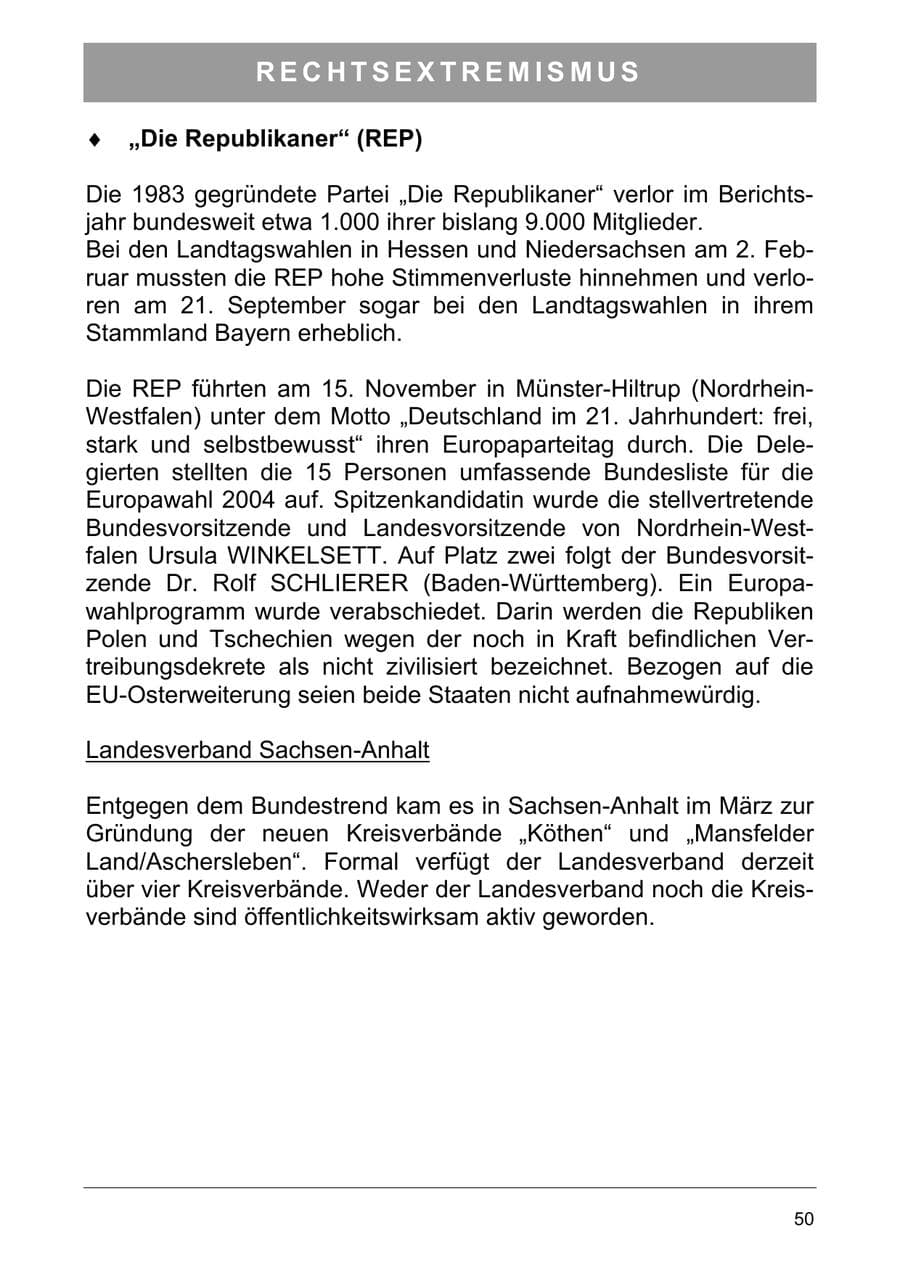 Seite 59 des Verfassungsschutzbericht 2003 Sachsen-Anhalt