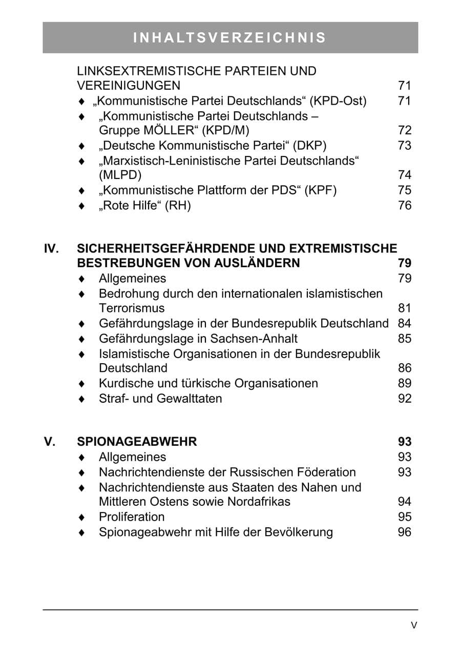 Seite 8 des Verfassungsschutzbericht 2003 Sachsen-Anhalt