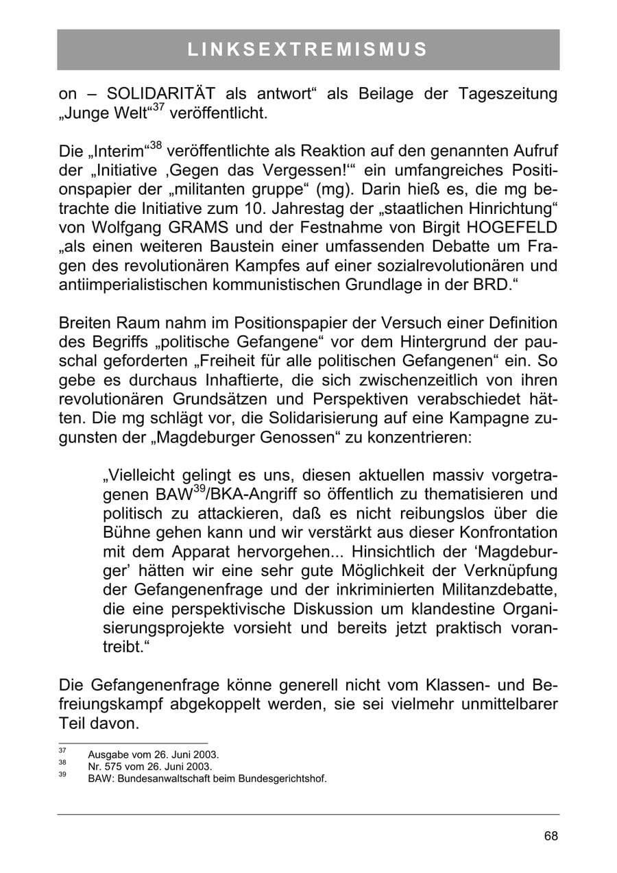Seite 77 des Verfassungsschutzbericht 2003 Sachsen-Anhalt