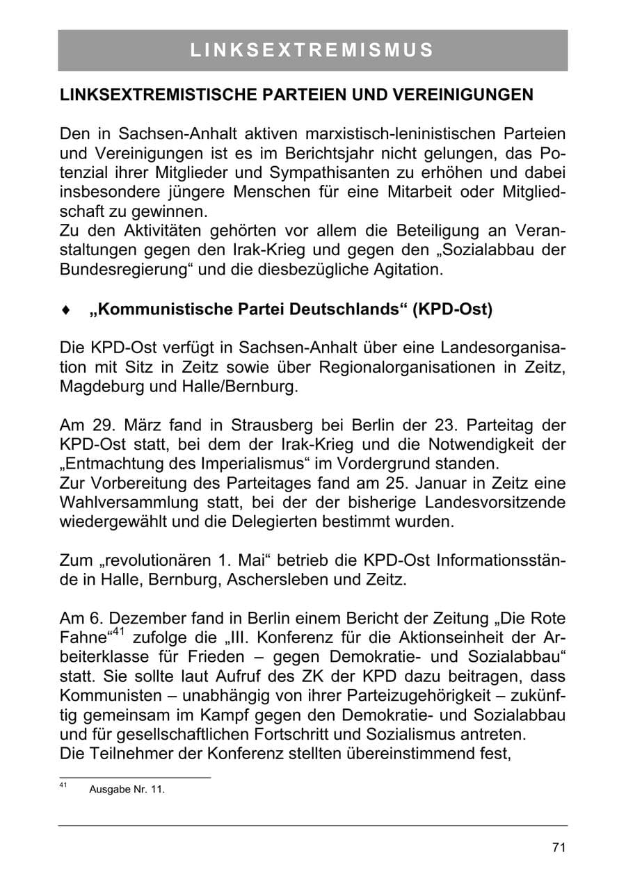 Seite 80 des Verfassungsschutzbericht 2003 Sachsen-Anhalt