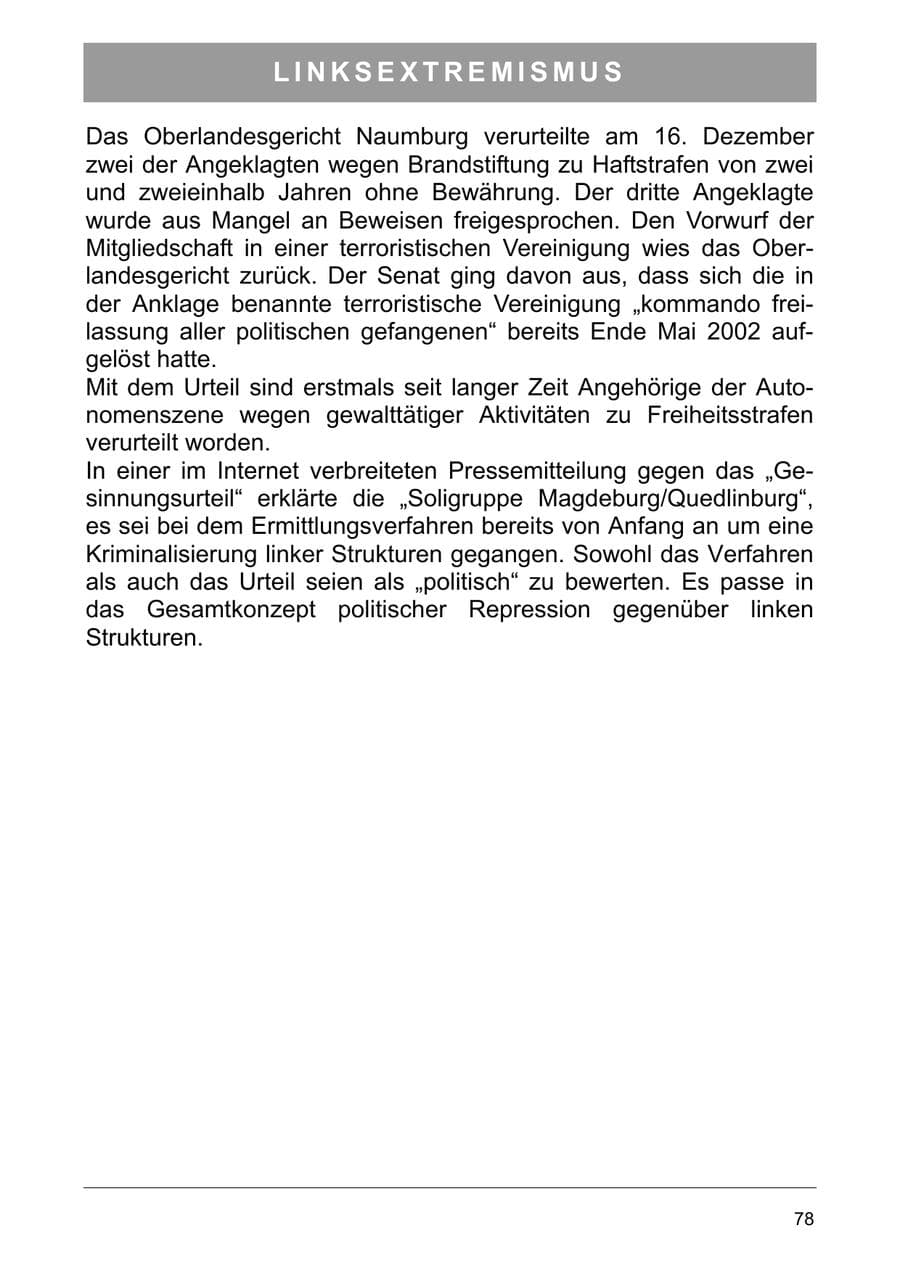 Seite 87 des Verfassungsschutzbericht 2003 Sachsen-Anhalt