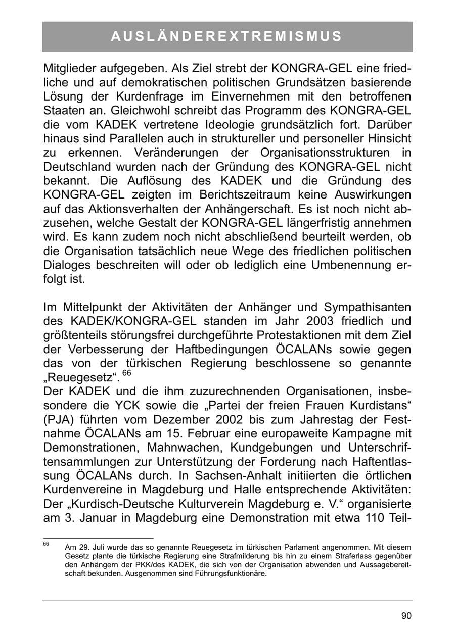 Seite 99 des Verfassungsschutzbericht 2003 Sachsen-Anhalt