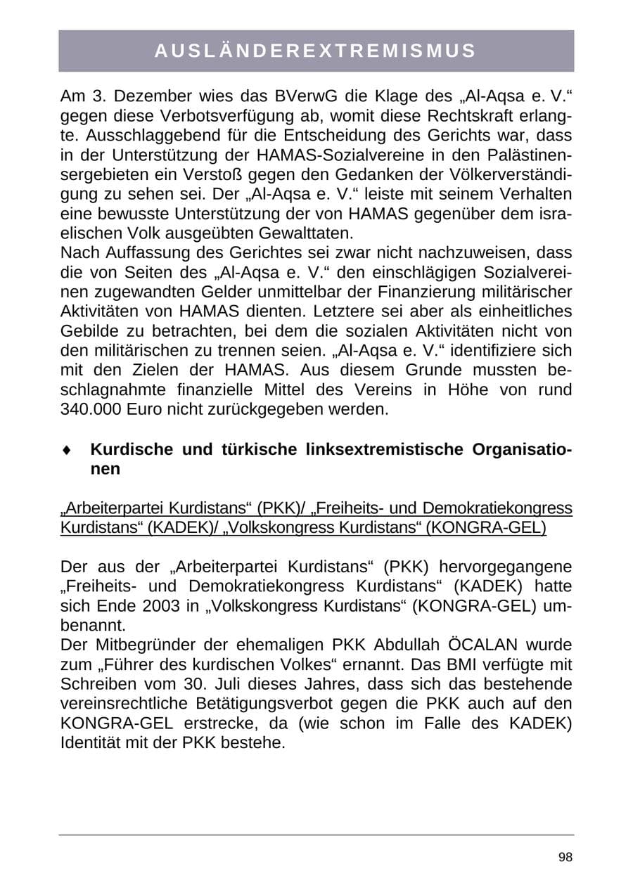 Seite 106 des Verfassungsschutzbericht 2004 Sachsen-Anhalt