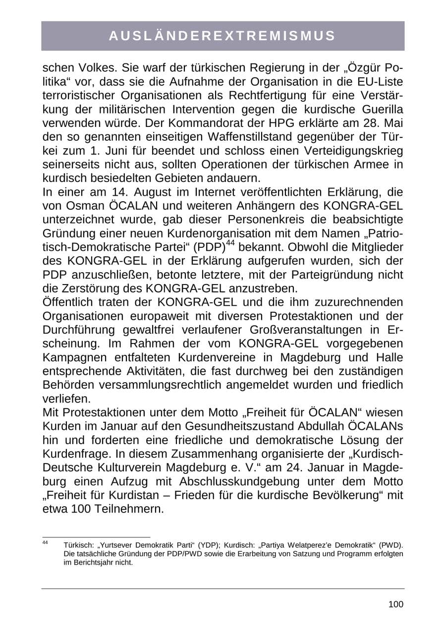 Seite 108 des Verfassungsschutzbericht 2004 Sachsen-Anhalt